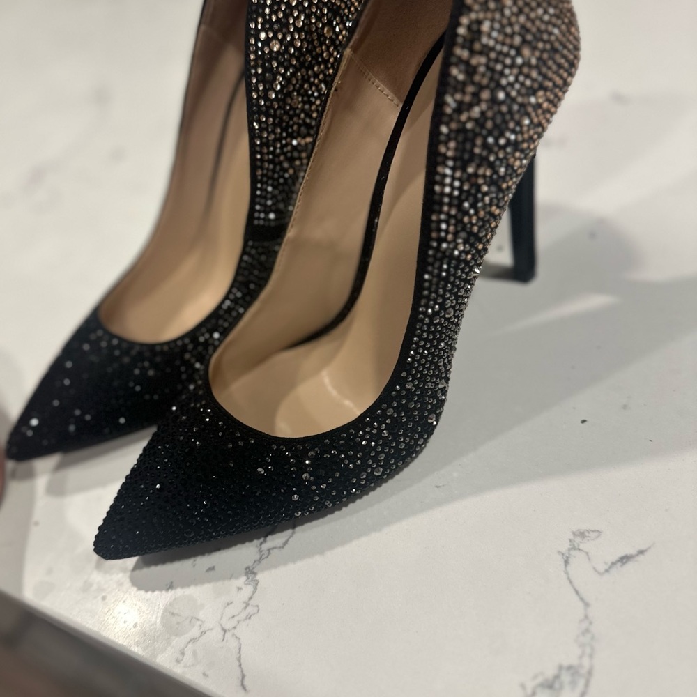 Aldo Black and Gold Studded Heels - Picture 6 of 9